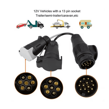 Преходник Адаптер за букса за теглич от 13 към 7 пина 12V