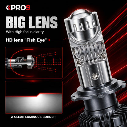 LED крушки PRO9 H7 с лупи 80W 6000K 10000lm 12-24V