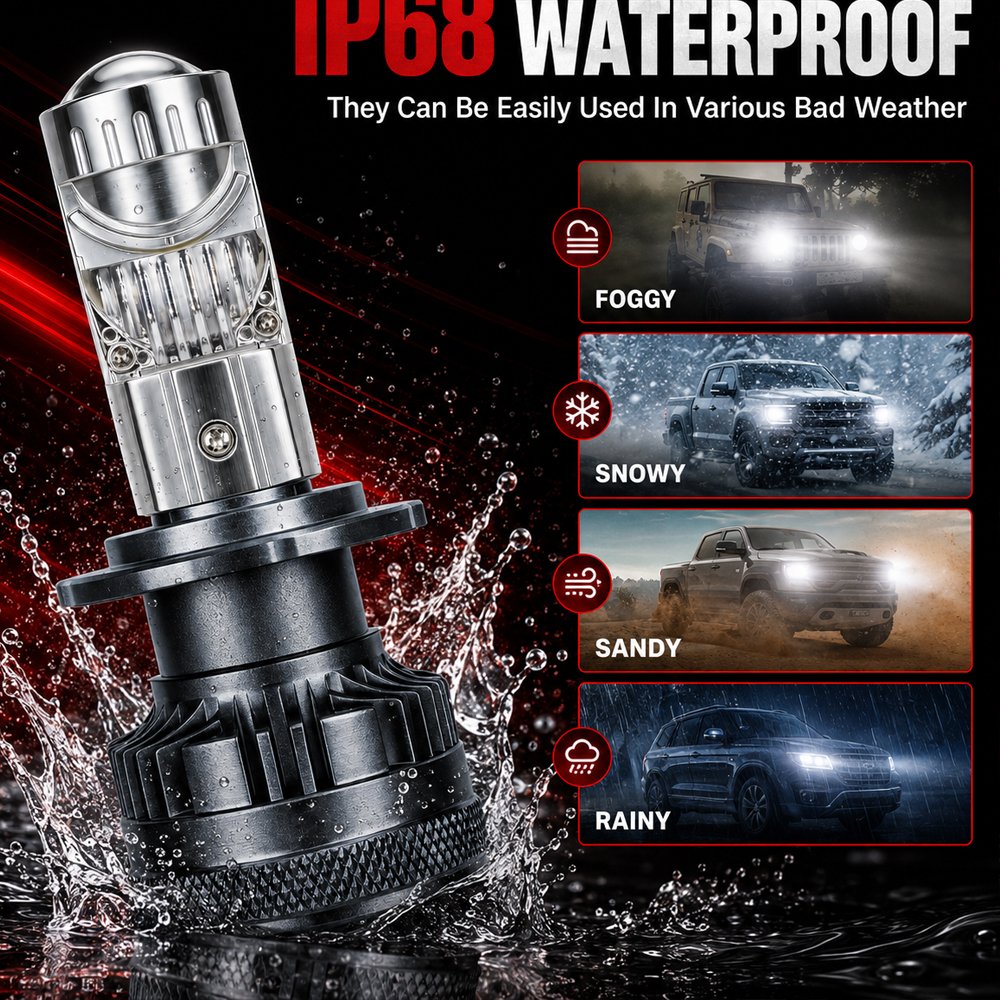 LED крушки PRO9 H7 с лупи 80W 6000K 10000lm 12-24V