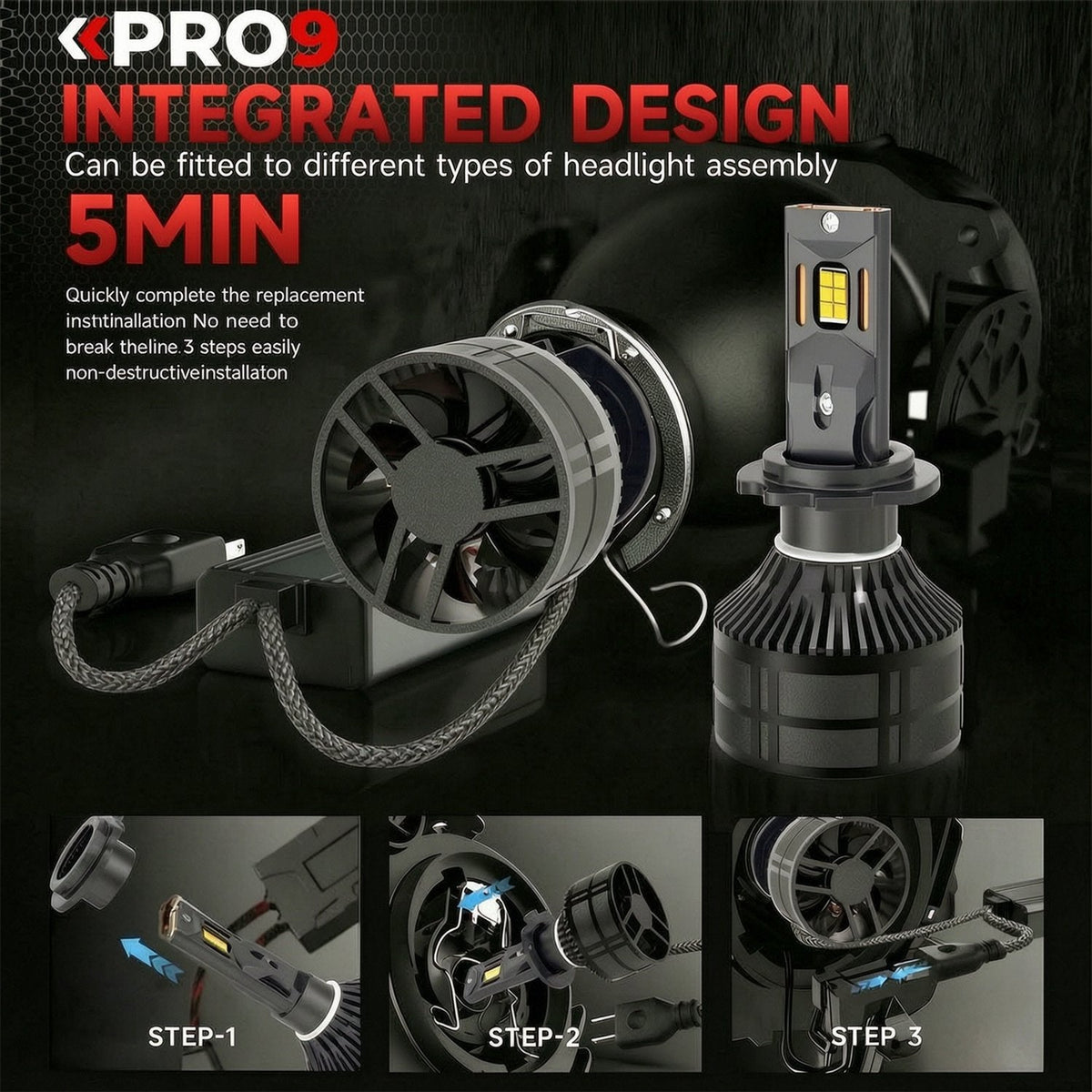 LED крушки PRO9 H7 60W 6000K 14000lm 12-24V