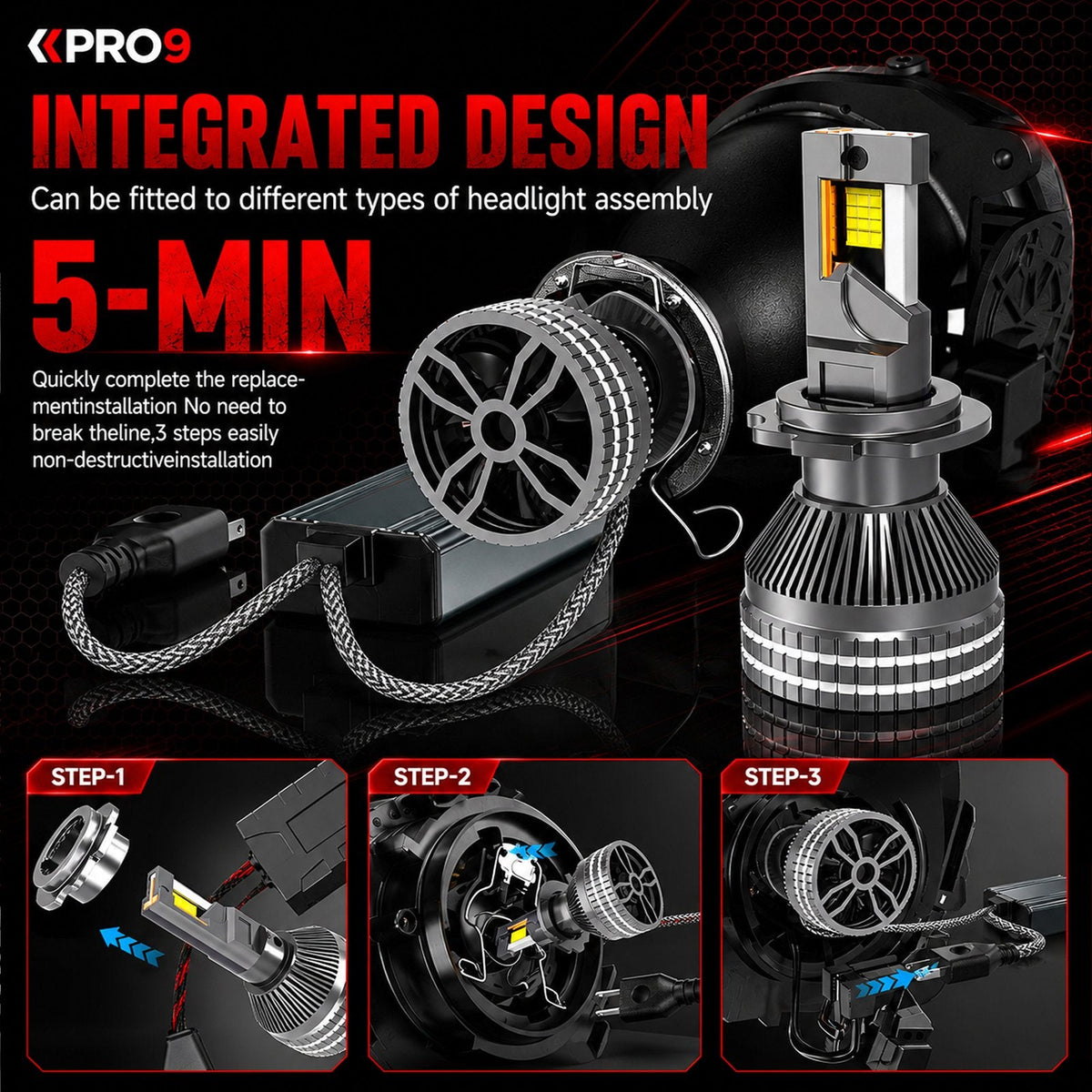 LED крушки PRO9 HB3 130W 6000K 18000lm 12-24V