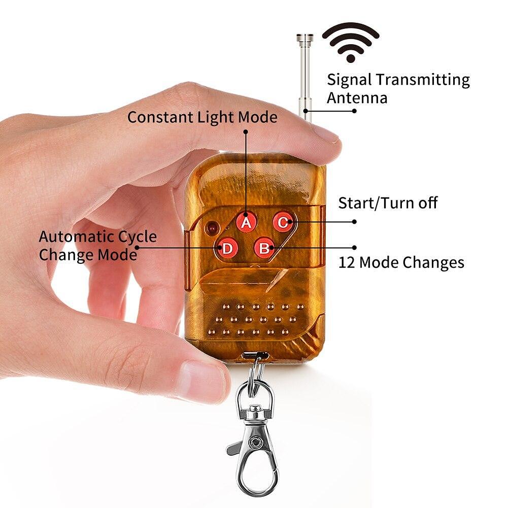 Сет 4бр Аварийни Светлини с Дистанционно Управление и 12 Режима, Сигнални Лампи, Блиц Светлина