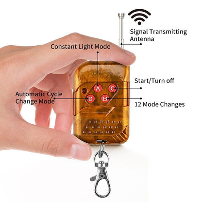 Сет 4бр Аварийни Светлини с Дистанционно Управление и 12 Режима, Сигнални Лампи, Блиц Светлина