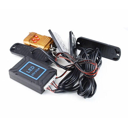 Сет 4бр Аварийни Светлини с Дистанционно Управление и 12 Режима, Сигнални Лампи, Блиц Светлина