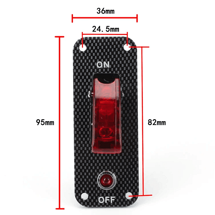 Стартов панел, бутон ON/OFF - цвят карбон