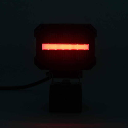 Универсален LED халоген/фар 11см с бяла основна светлина + габаритна в червен и оранжев цвят 12V/24V E-mark