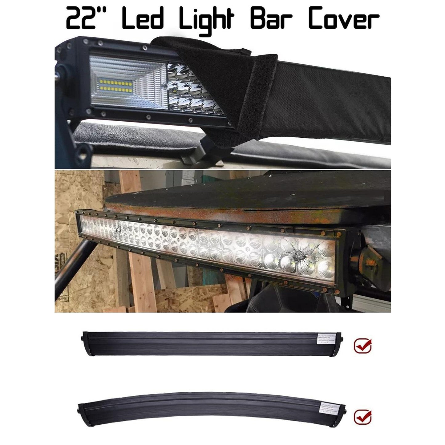 Универсален предпазен калъф за LED BAR 56см/22инча, черен