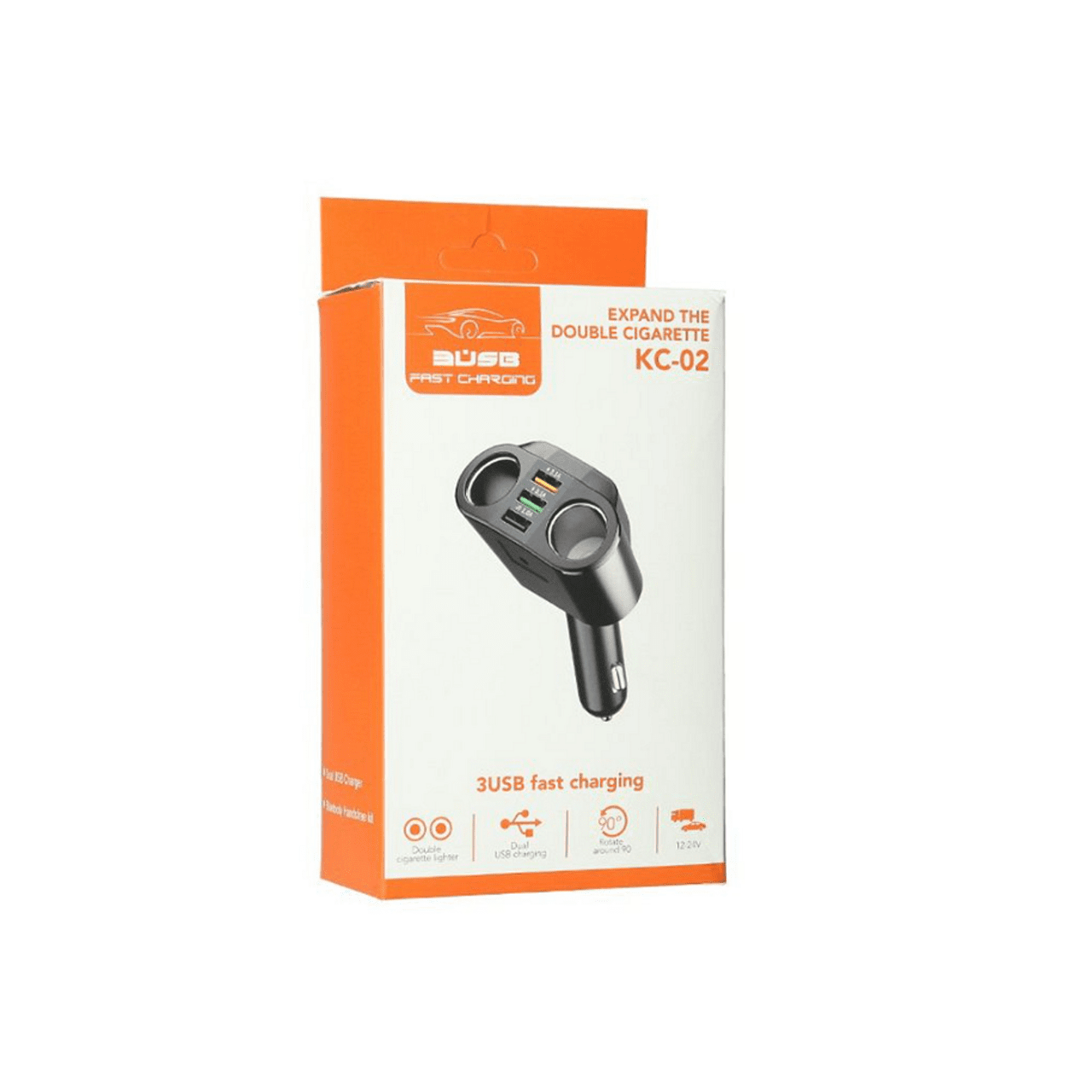 Универсален разклонител за запалка с 2 гнезда 12V - 24V