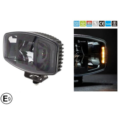 Универсален LED фар 100W 12V/24V с DRL/parking светлина бяло-жълто