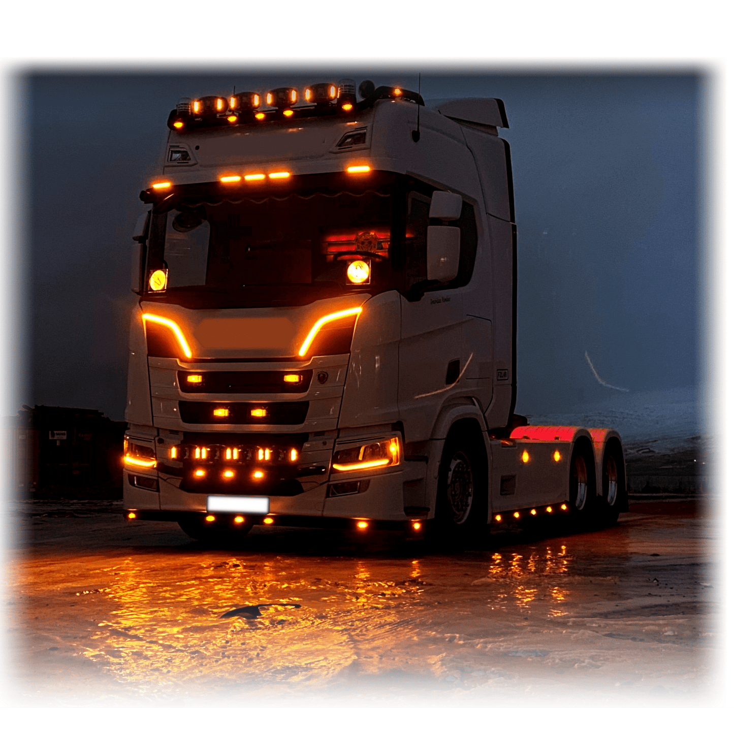 Универсален LED фар 100W 12V/24V с DRL/parking светлина бяло-жълто