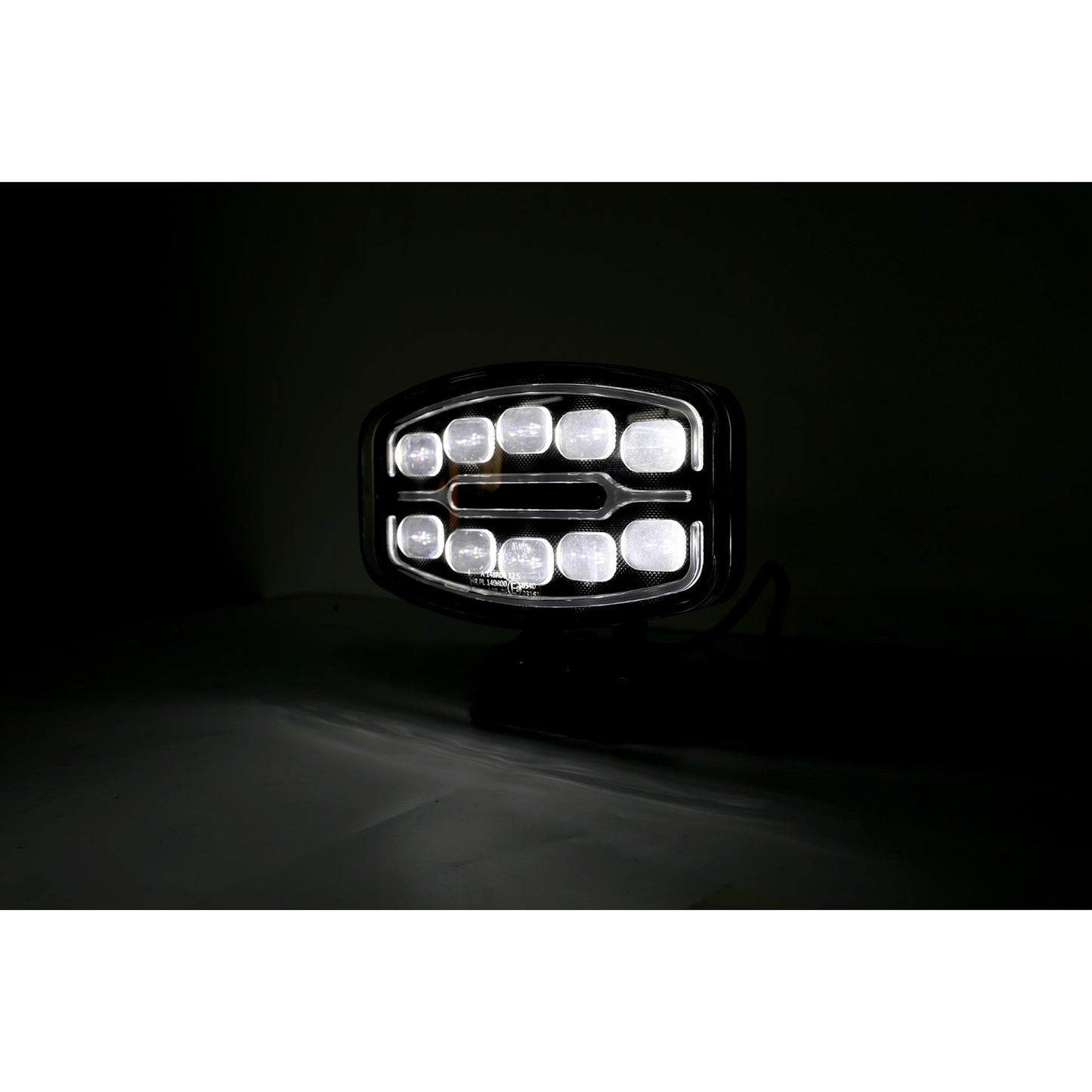 1бр LED фар 55W 12V - 24V с DRL светлина бяло-жълто 245x159x90mm