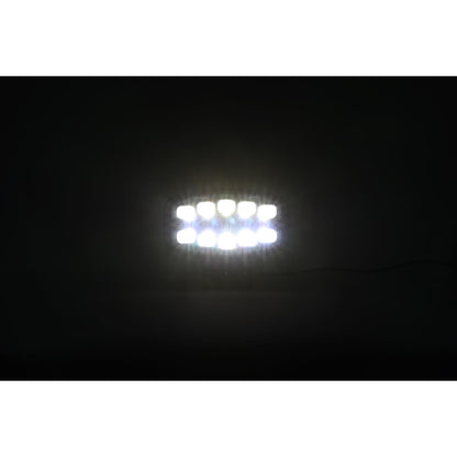 1бр LED фар 55W 12V - 24V с DRL светлина бяло-жълто 245x159x90mm
