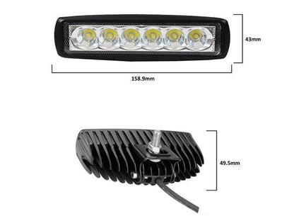 Универсална LED 18W халогенна дневна светлина, работна лампа 12/24V за ролбар, джип, АТВ