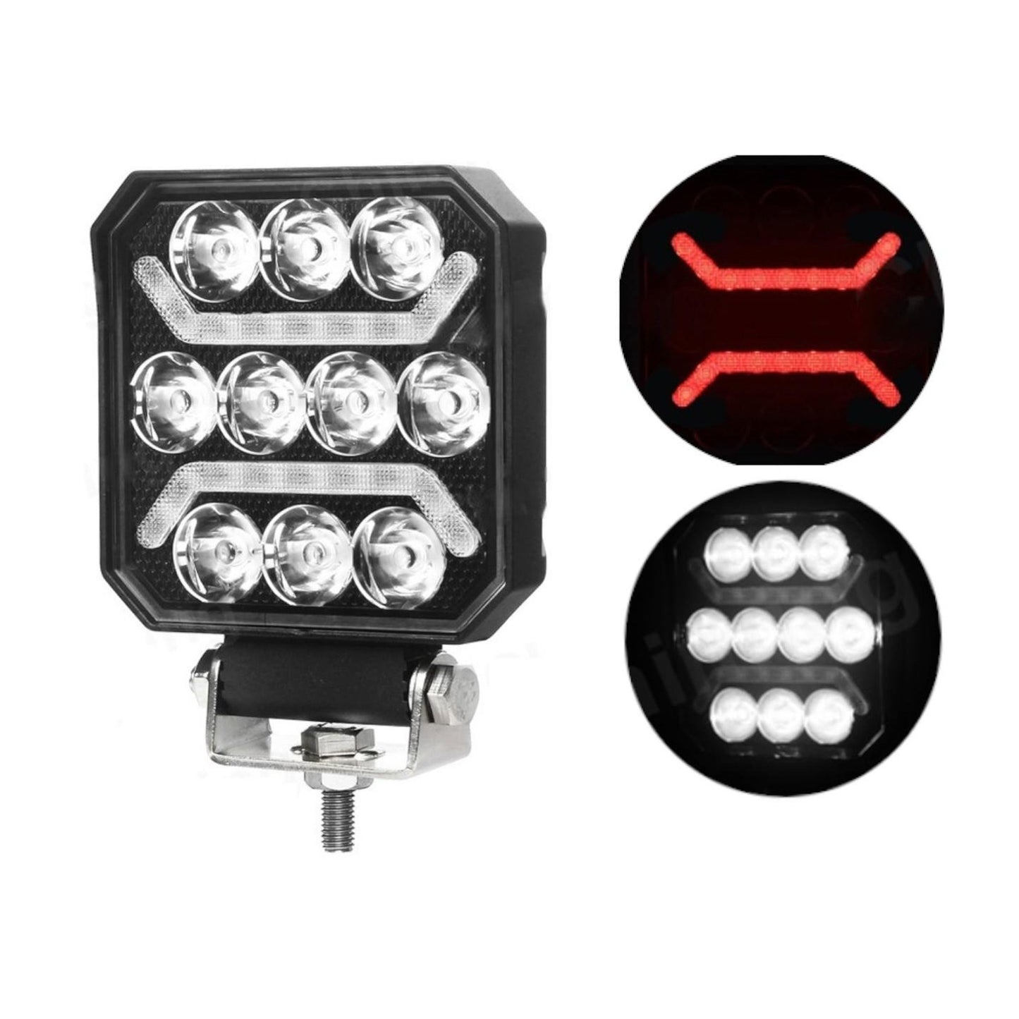 1бр Универсален LED халоген с бяла светлина + червен габарит 15W 1500LM 12V/24V E-mark
