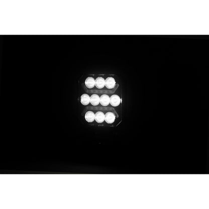 1бр Универсален LED халоген с бяла светлина + червен и оранжев габарит 15W 1500LM 12V - 24V E-mark