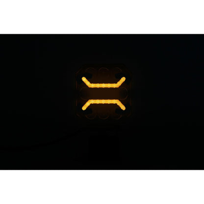 1бр Универсален LED халоген с бяла светлина + червен и оранжев габарит 15W 1500LM 12V - 24V E-mark