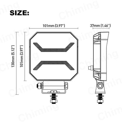 1бр Универсален LED халоген с бяла светлина + оранжев габарит 15W 1500LM 12V/24V E-mark