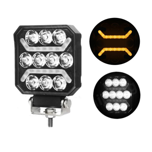 1бр Универсален LED халоген с бяла светлина + оранжев габарит 15W 1500LM 12V/24V E-mark