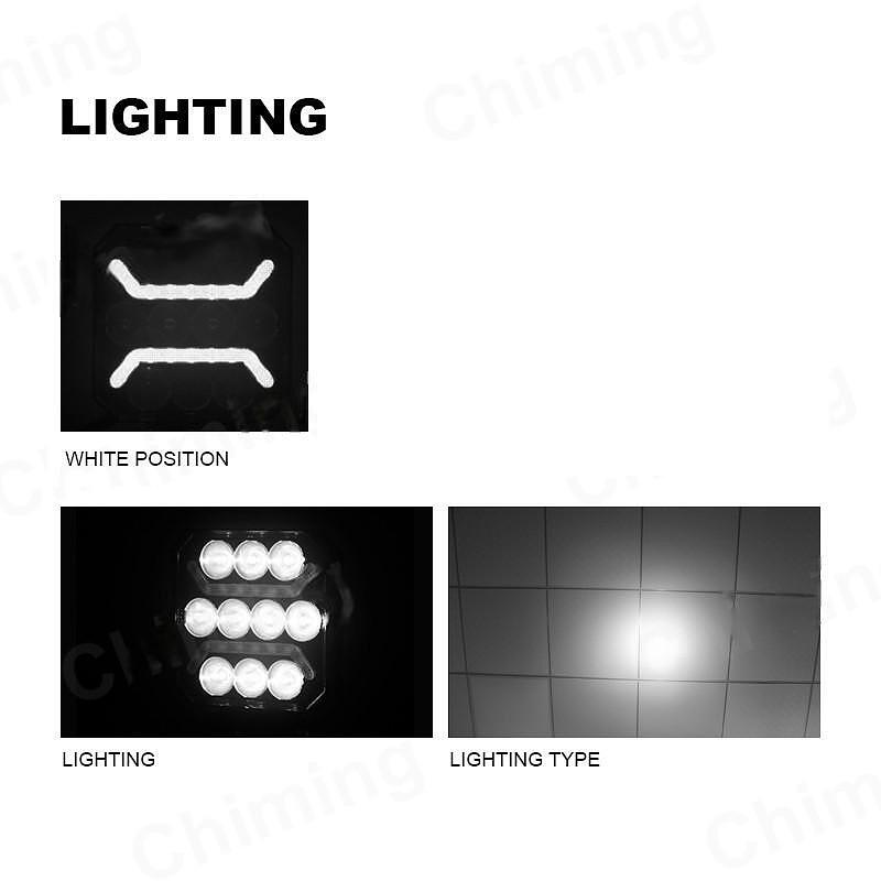 1бр Универсален LED халоген с бяла светлина + оранжев габарит 15W 1500LM 12V/24V E-mark