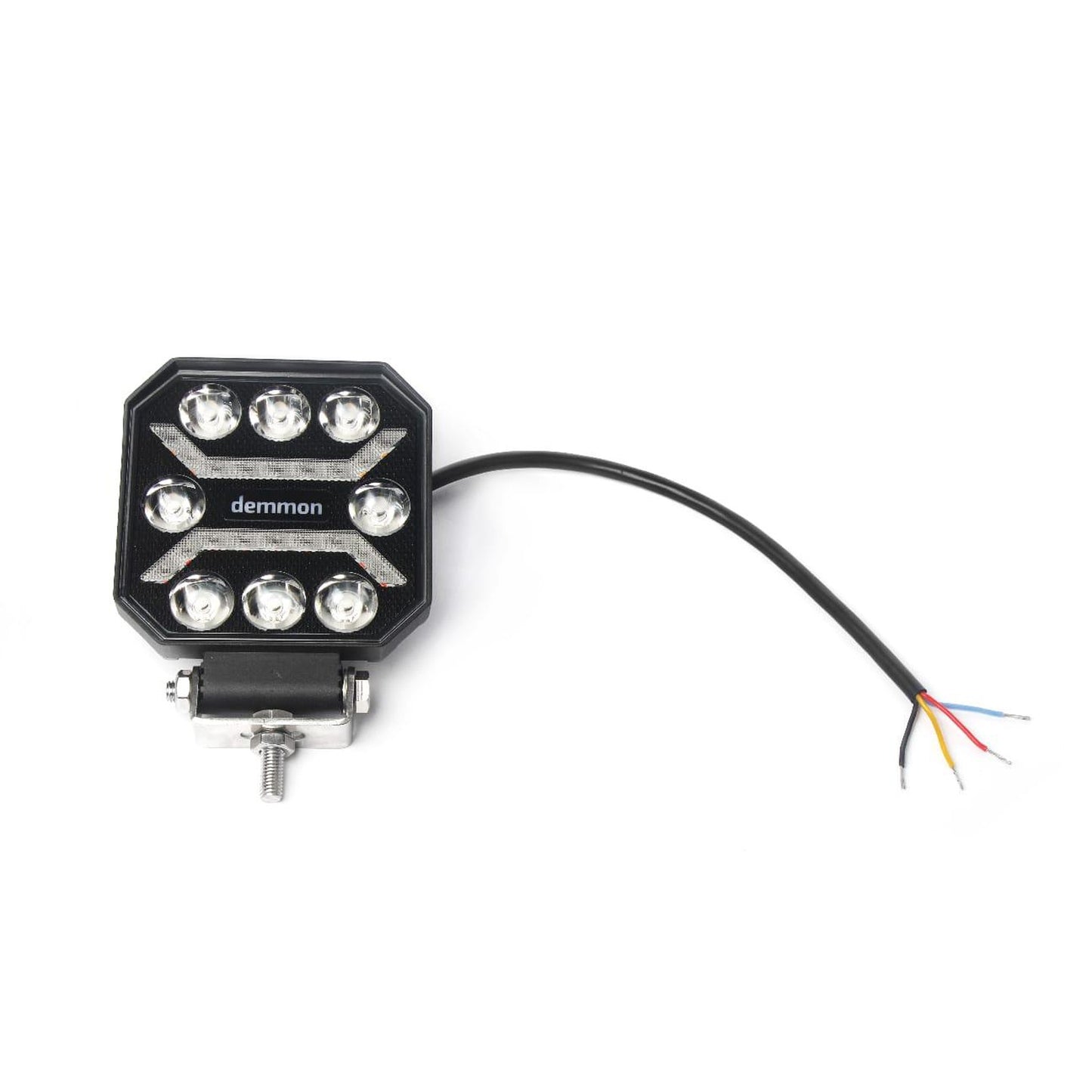1бр LED халоген с 3 светлини - бяла, жълта и червена 27W 12V/24V 110 x 110 x 37 mm
