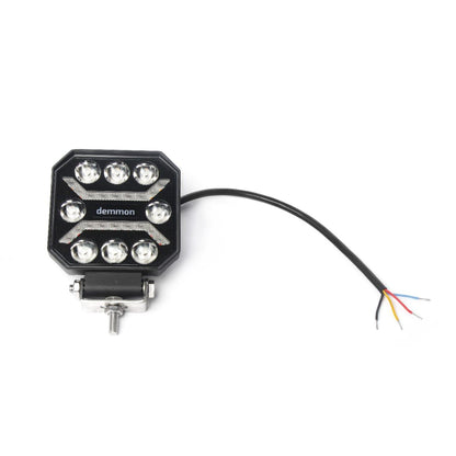 1бр LED халоген с 3 светлини - бяла, жълта и червена 27W 12V/24V 110 x 110 x 37 mm