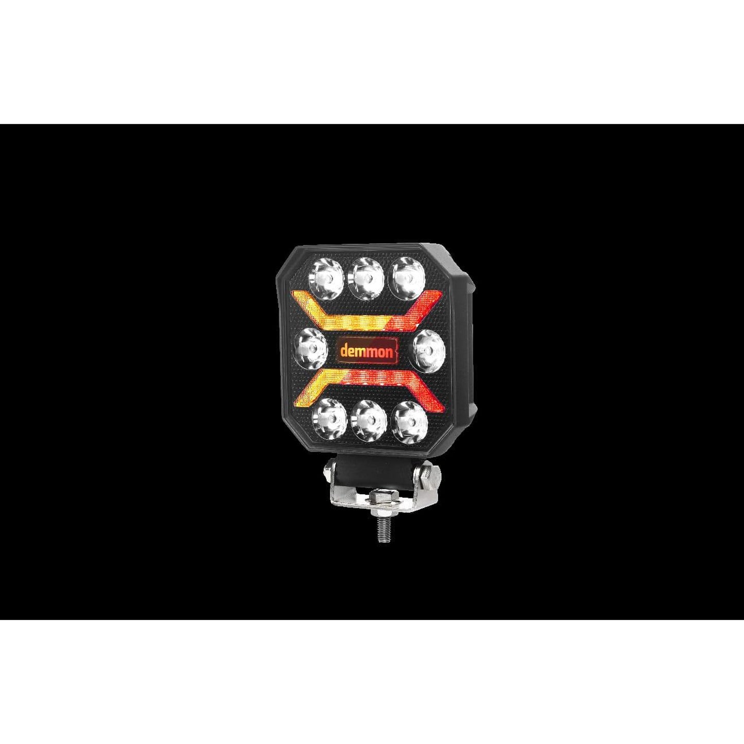1бр LED халоген с 3 светлини - бяла, жълта и червена 27W 12V/24V 110 x 110 x 37 mm