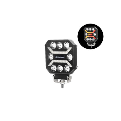 1бр LED халоген с 3 светлини - бяла, жълта и червена 27W 12V/24V 110 x 110 x 37 mm