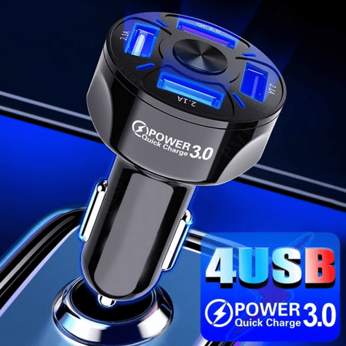 Универсално USB зарядно с 4 порта 12V-24V Quick Charge 3