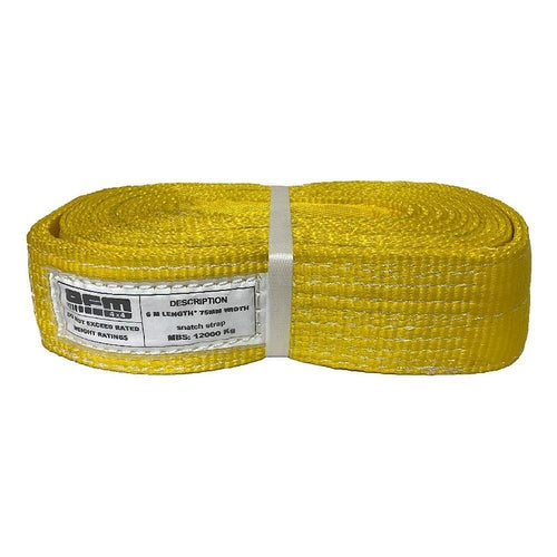 Въже за теглене 12T, 7.5см x 6м, жълто