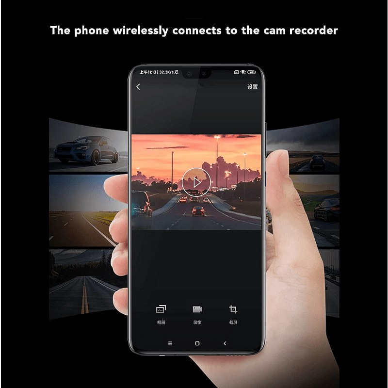 Видеорегистратор за автомобил 2K HD с нощно виждане, WIFI, USB, DVR камера + подарък 32GB SD карта памет