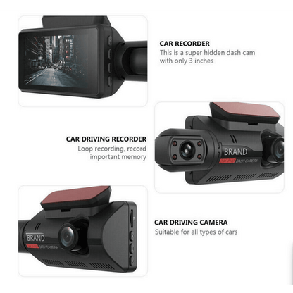 Видеорегистратор за автомобил FULL HD 1080P, 2 камери и дисплей + подарък 32 GB Micro SD