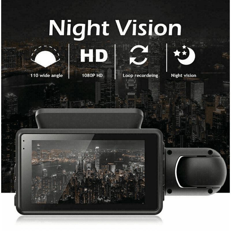 Видеорегистратор за автомобил FULL HD 1080P, 2 камери и дисплей + подарък 32 GB Micro SD