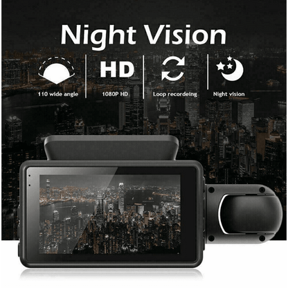 Видеорегистратор за автомобил FULL HD 1080P, 2 камери и дисплей + подарък 32 GB Micro SD