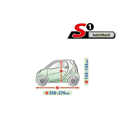 Висококачествено Покривало Kegel серия Mobile размер S1 за хечбек 250-270см x 134-143см, сиво