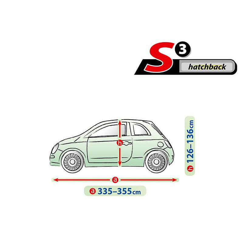 Висококачествено Покривало Kegel серия Mobile размер S3 за хечбек 335-355см x 126-136см, сиво