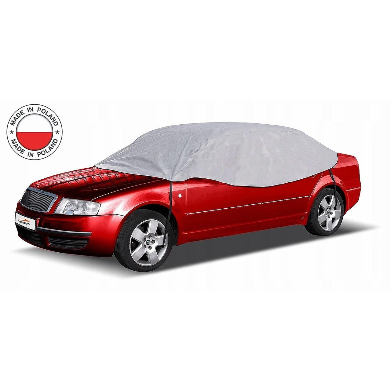 Водоустойчиво покривало полукалъф за автомобил размер L 265 cm x 125 cm сив CarPassion