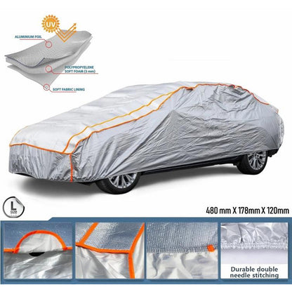 Водоустойчиво покривало против градушка с алуминиево покритие за автомобил размер L - 480cm x 178cm x 120cm