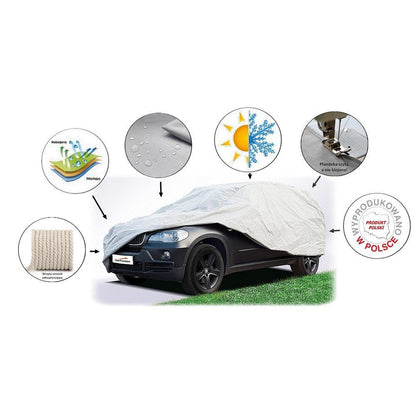 Водоустойчиво висококачествено покривало Perfect за SUV ван размер L Л 465 cm x 145 cm сив CarPassion
